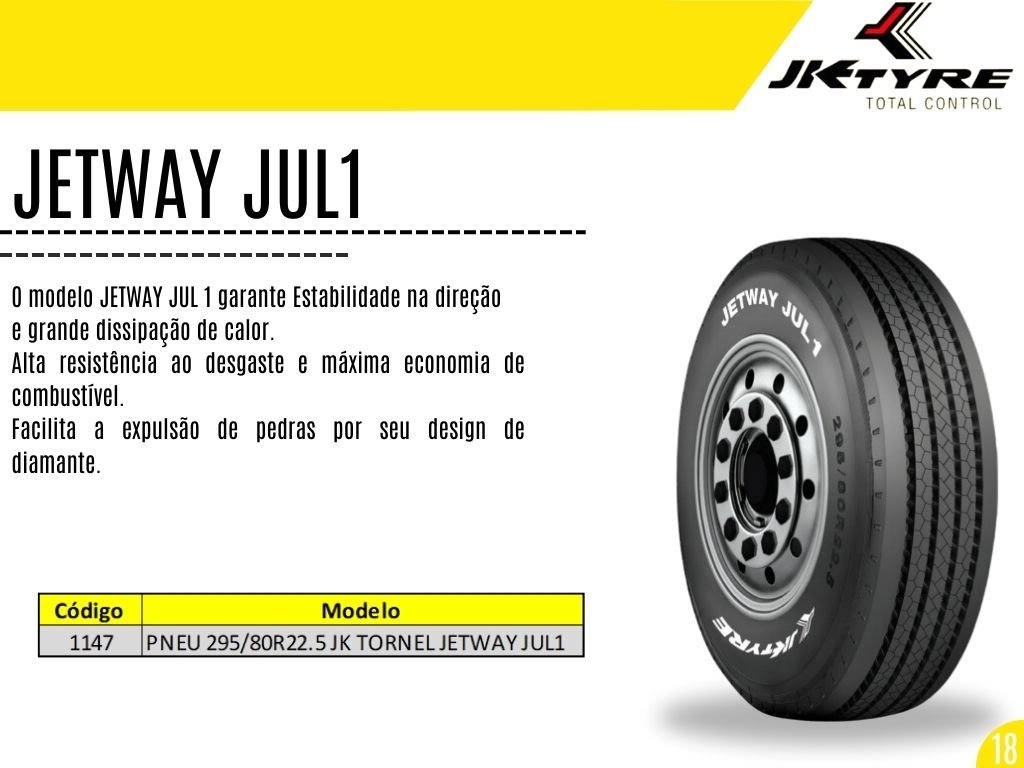 Pneu 295/80R22.5 JK Tornel Jetway JUL1 | Exxa Pneus Pneu 295/80R22.5 JK Tornel Jetway JUL1 | Exxa Pneus